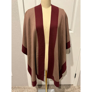 Women's Lululemon Mauve Burgundy Merino Wool wrap ruana Poncho OS